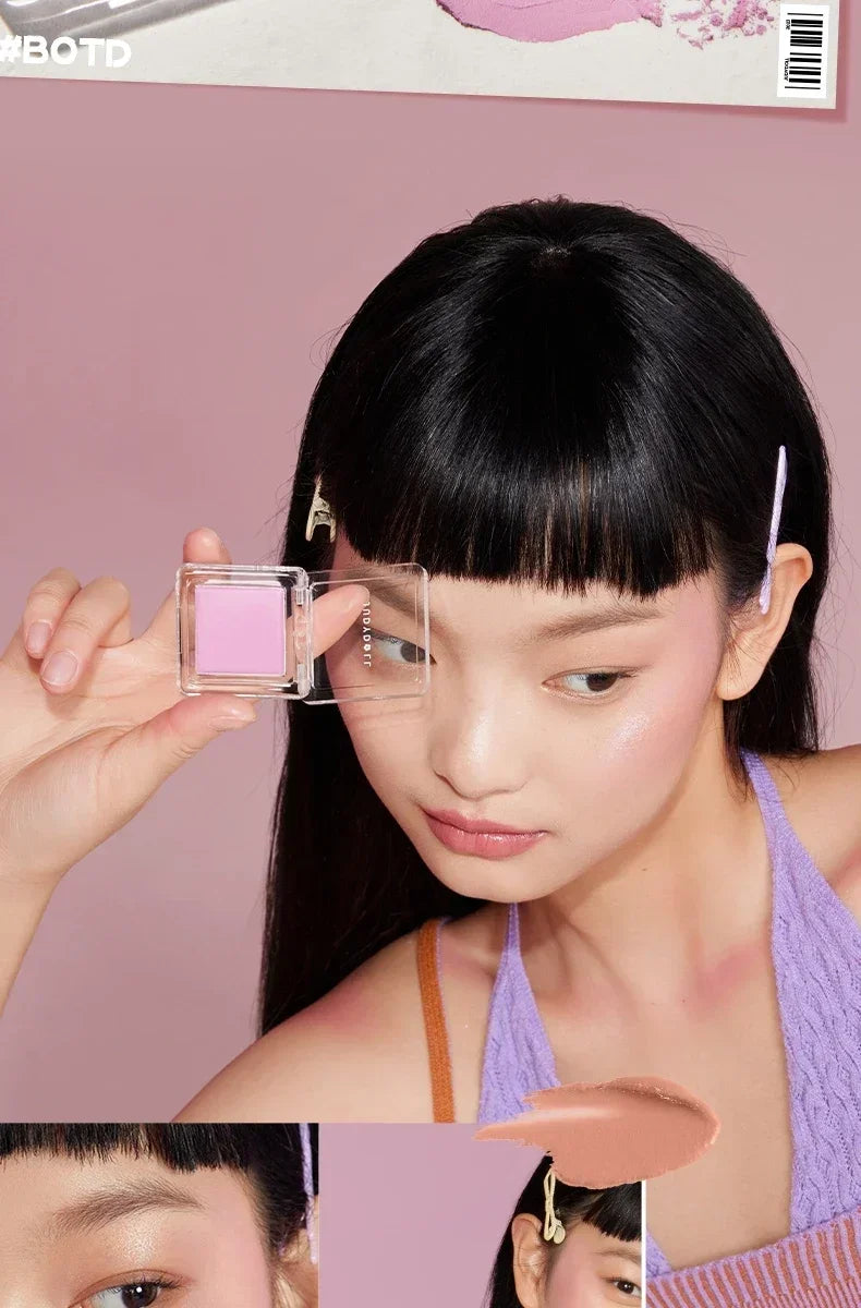 Judydoll Monochrome Blush Portable Silky Cream Multipurpose Blusher Eyeshadow Nude Natural Brighten Skin Tone Makeup Cosmetics.