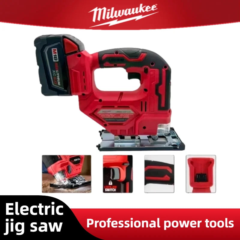 Milwaukee 3000 U/min bürstenlose Kurvensäge, kabellose elektrische Stichsäge, tragbares, multifunktionales, verstellbares Elektrowerkzeug für die Holzbearbeitung