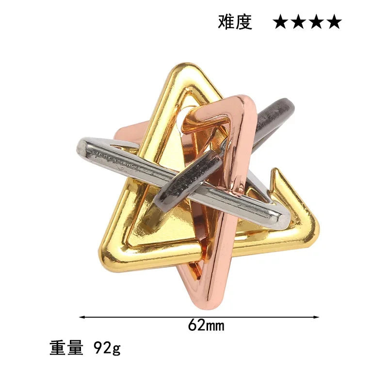Alloy Metal Unlocking Toys Brain Teaser Metal Puzzle Toys Children Adult Funny Gift IQ Challenge Game.