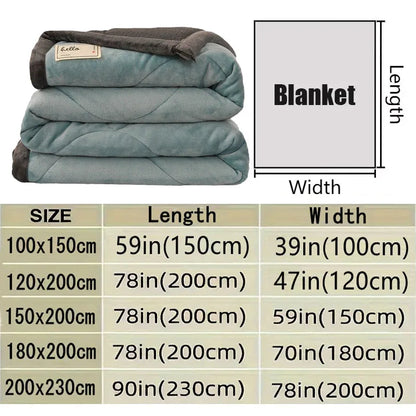 Milk Fleece Autumn Winter Warm Weighted Blankets for Beds European Thickened Beibei Velvet Throw Blanket Warmth Quilt Comforter.