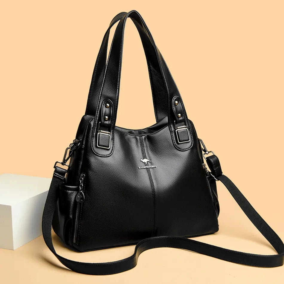 Genuine Soft Leather Handbags for Women Casual Shoulder Tote Bag Luxury Designer Ladies Large Capacity Purse Bags Sac A Main Hot.