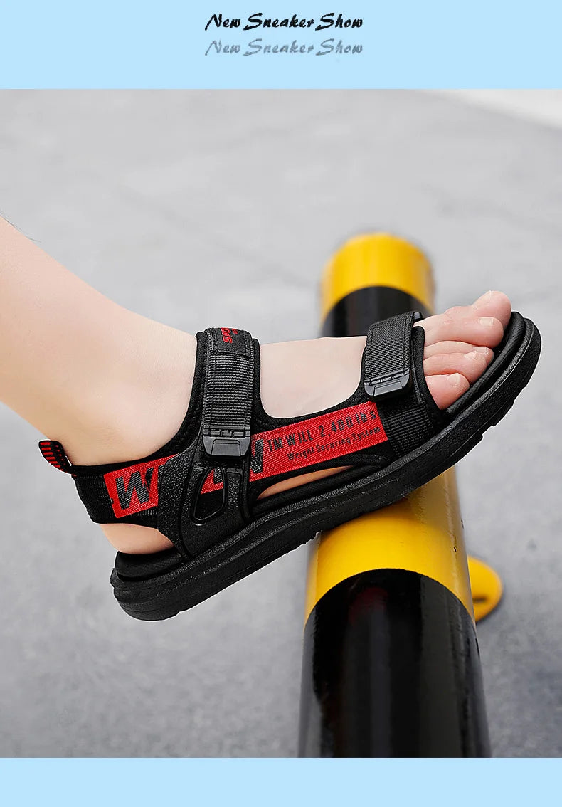 Kids' Summer Breathable Sport Sandals for Boys Casual Beach Shoe Comfortable Soft Sole Children's Fashion Non-slip Sandalias