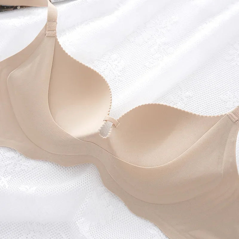 Wireless Push Up Bra for Small Breast Seamless Thickened Anti Sagging Lingerie One Piece Comfort Invisible Bralette A/B Cup.