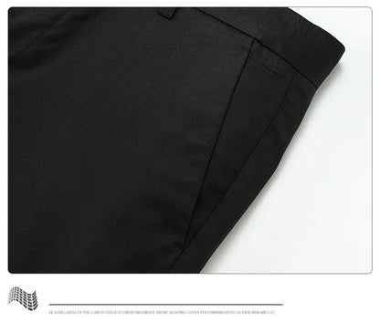 Thin Men Bamboo Summer Pants Casual High Quality Business Classic Fashion Stretch Slim Formal Straight Trousers Black Gray Khaki