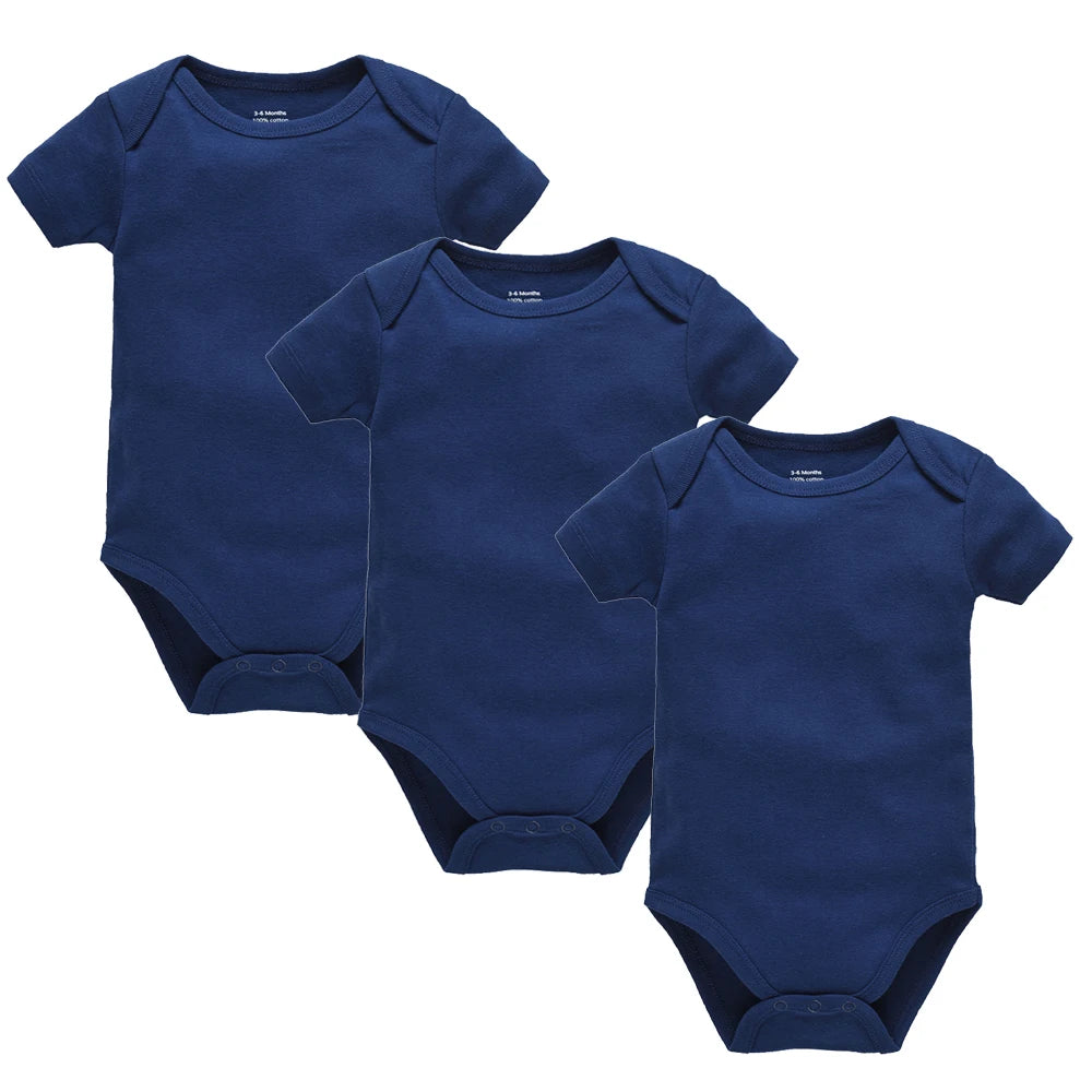 3Pcs Baby Jungen Kleidung 100% Baumwolle Solid Black Kurzarm Blank Baby Bodys körper bebe Neugeborenen Overall Plain 0-24 monate.