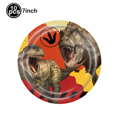 Jurassic Dinosaurier Geburtstagsparty liefert Dinosaurier Einweggeschirr Teller Tasse Serviette für Dinosaurier-Themen Party Kinder Jahre.