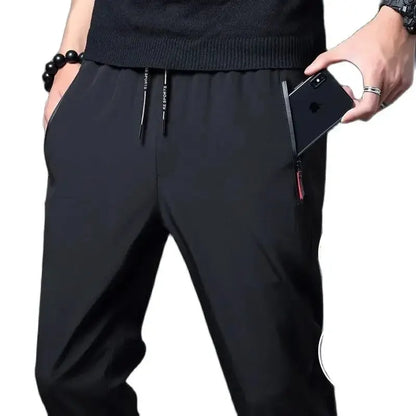 Men's Casual Pants Straight Slim Fit Elastic Waist Jogger Korean Classic Blue Black Gray Male Brand Trousers Plus Size.