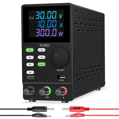 KUAIQU 200V 300V 1A DC Power Supply, 30V Programmable Adjustable Regulated Lab Bench Power Supply with PC Software,Output Switch.