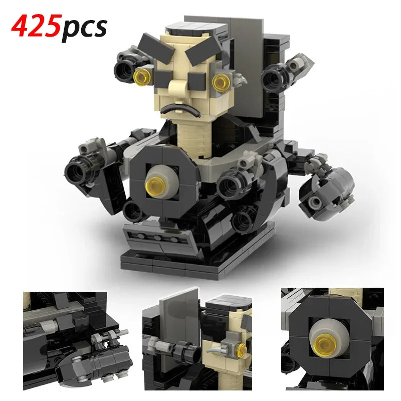 Moc Skibidi Toilet Action Figures builing blocks,Camerman Titan Speakerman Surveillance Man TVMan Boys Bricks Toys For Kids Gift