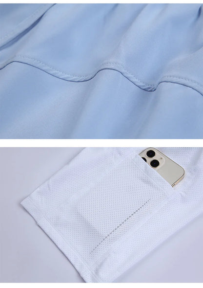 Women Shorts Mesh Outdoors Sports Running Gym Yoga Shorts Bilayer Mesh Yoga Sports Shorts Female Sports Running Gym Yoga Shorts.