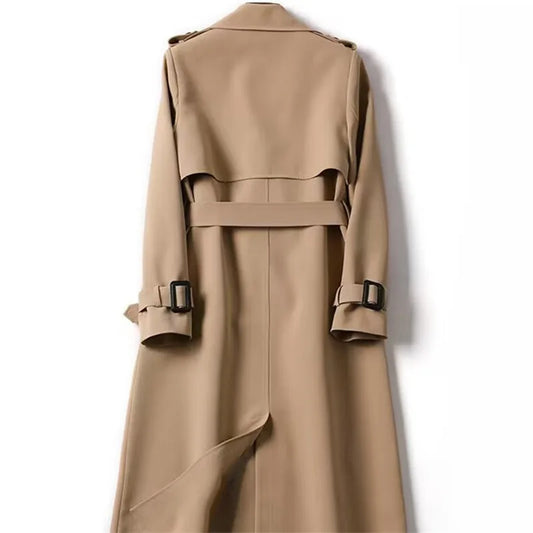 Herbst Winter Langarm Graben Mantel Für Frauen 2024 Mode Lose Büro Dame Lange Outer Jacke Mäntel Weibliche Kleidung