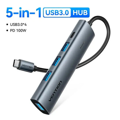 Vention USB C HUB Type C to HDMI 4K60Hz RJ45 PD 100W Adapter For Macbook iPad Pro Air M2 M1 Sumsang PC Accessories USB 3.0 HUB