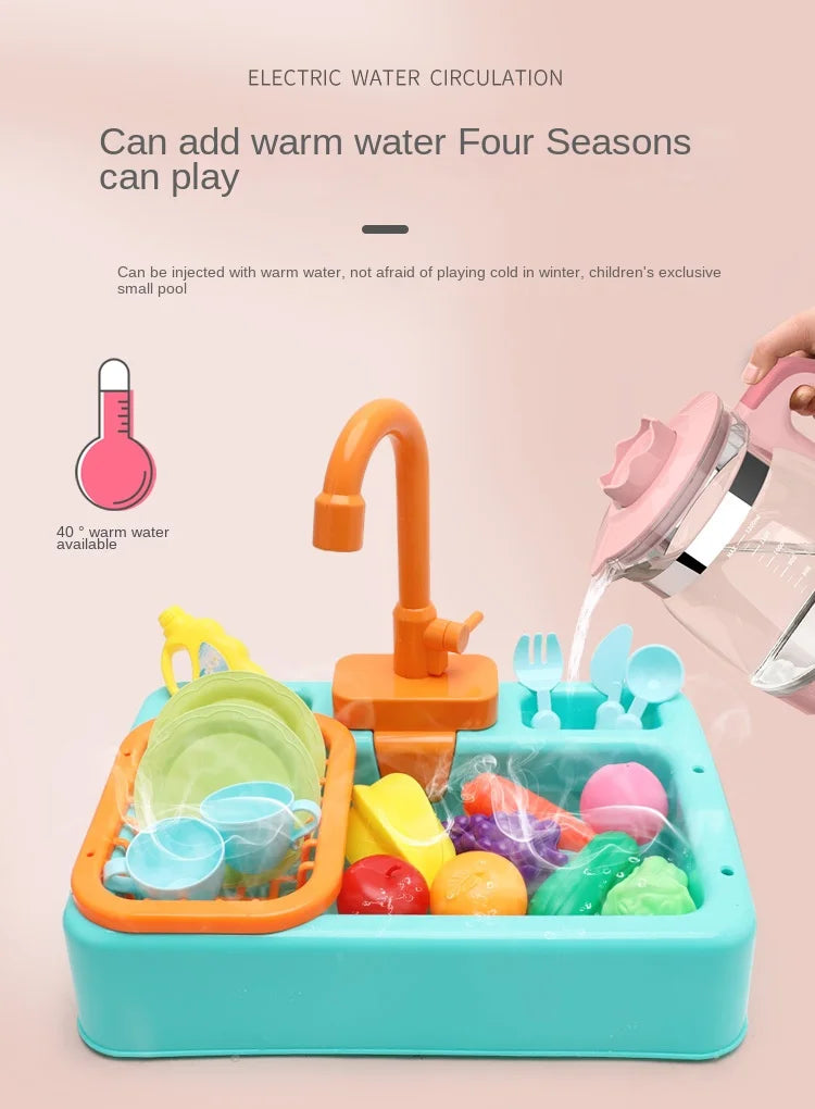 Kitchen Toy Plastic Dish Wash Sink Set Children Simulation Pretend Role Play Housework Kit Early Educational Toys for Children.