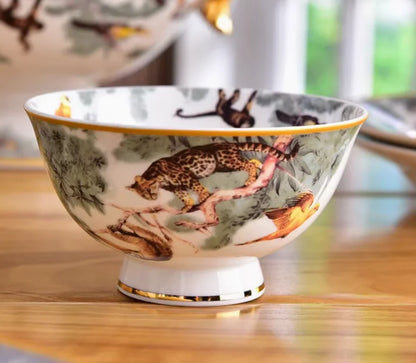 Luxury Blue Ocean Bone China Dishes Plates Western Clubhouse Upscale Heart Of The Sea Ceramic Tableware Decorative Plate