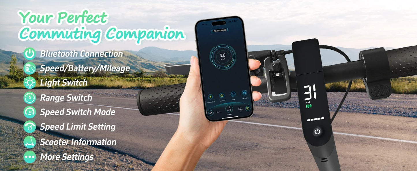 AOVOPRO HP07 Electric Scooter 600W Instantaneous Maximum Power 31KM/H 36V10.5Ah 35KM with Turn Signal Shock Absorption EScooter.