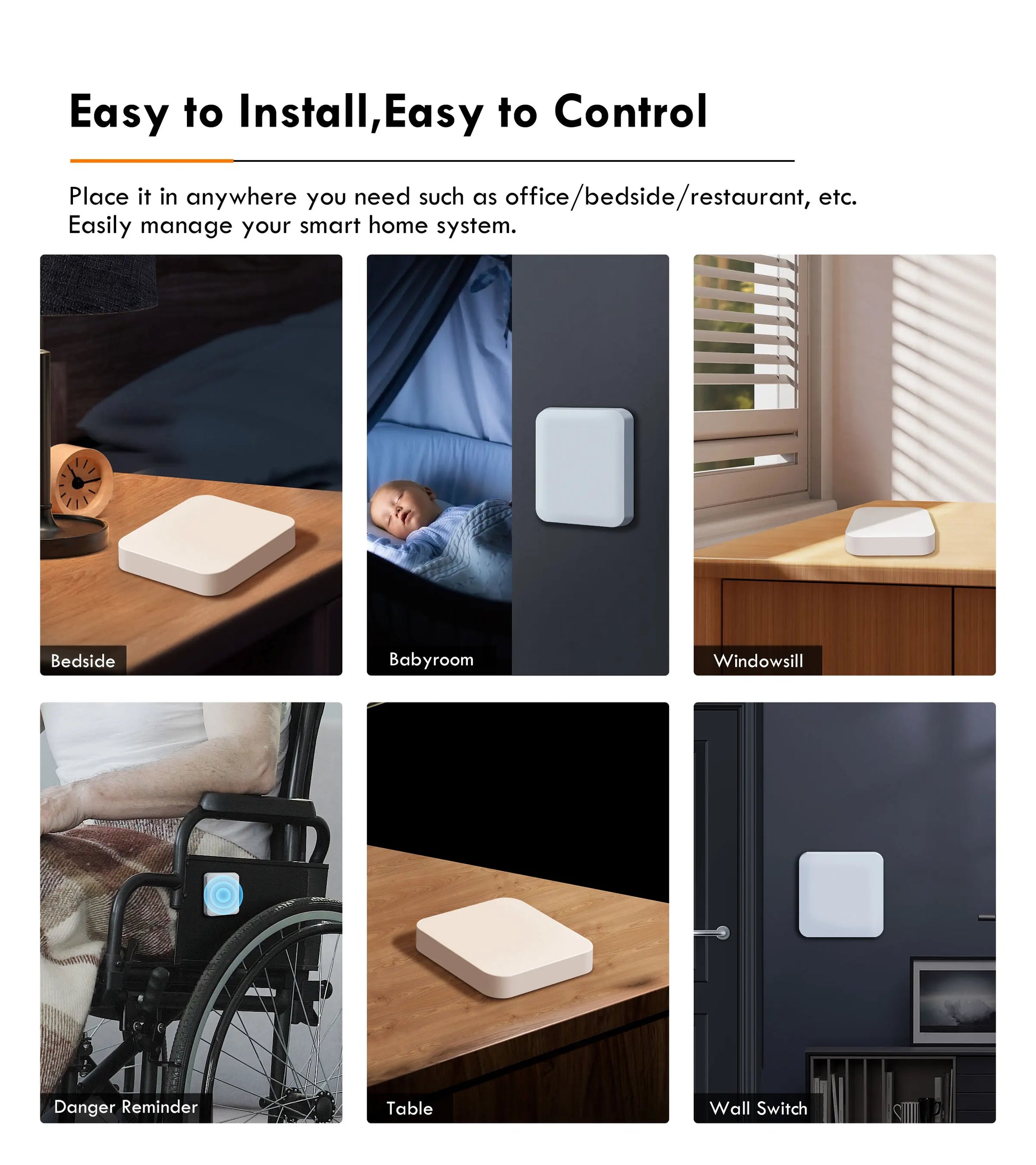 GIRIER ZigBee Szenenknopfschalter, intelligenter Szenencontroller für die Heimautomation, Multi-Szenario-Verknüpfungsschalter, funktioniert zu Hause.