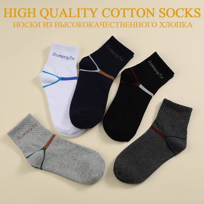 5 Pairs/Lot Running Socks Men Sports High Quality Cotton Colorful Outdoor Cycle Casual Breathable Long Sock Male Gifts 5 Styles.