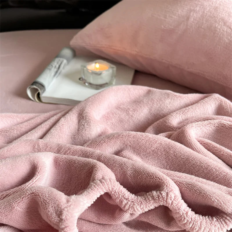 Soft Flannel Fitted Sheet for Winter, Fleece Mattress Protector, Cover with Elastic Band, Bed Linen, Solid Grey, 180x200cm, 1Pc.