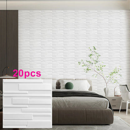 KUUJOJO 20pcs 3D textured wall panel for indoor wall decoration, suitable for living room, hall, bedroom, hotel, office