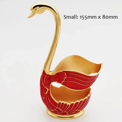 Swan-Shaped Cutlery Holder, Elegant Spoon and Fork Base, Luxury Tableware Storage, Stylish Kitchen Decor and Organizer for Home.