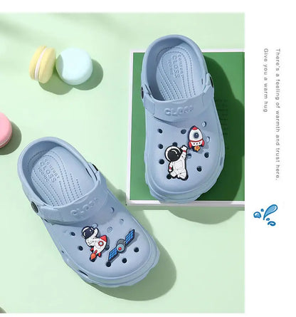 3-12y Kids Mules & Clogs Summer Boys Girls Sandals Cartoon 6 Colors Non-slip Comfortable Beach Slippers Children Garden Shoes 24