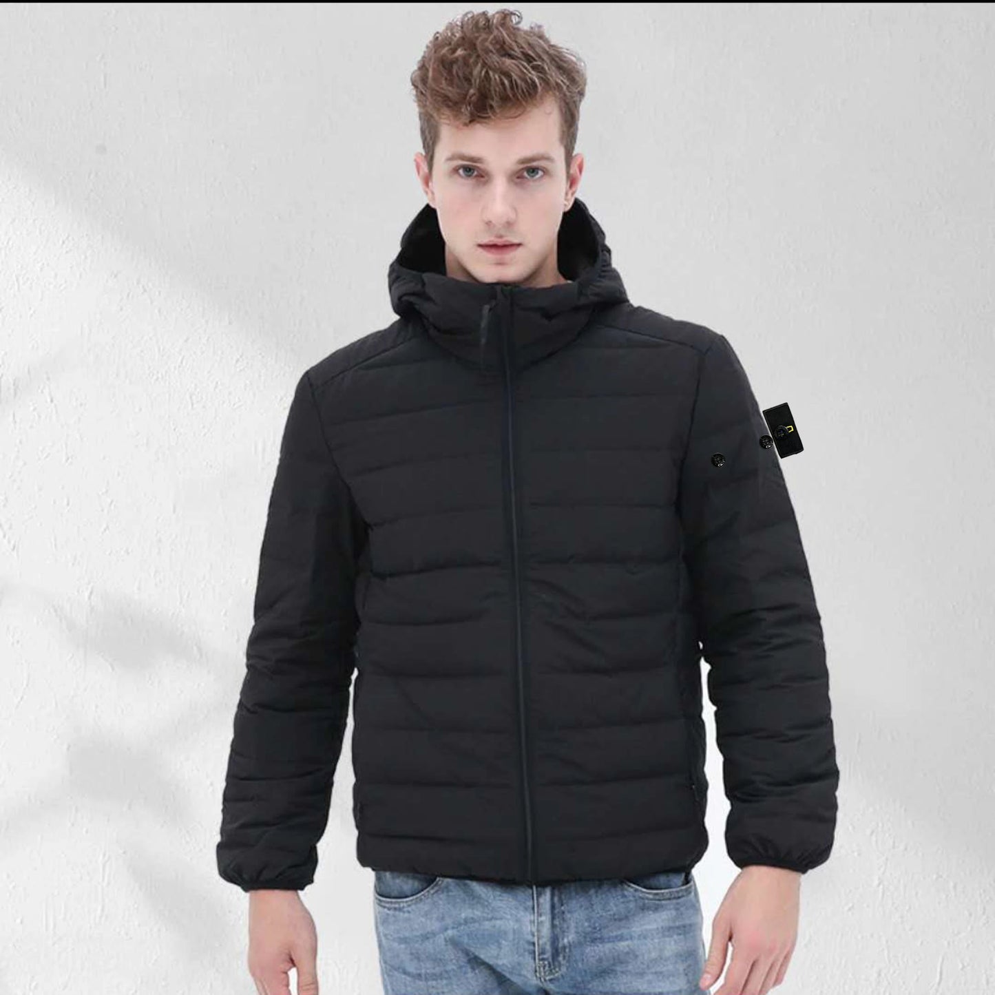 Compass Top Patch Italian Luxury Style  3 labels Men's 90% Duck Down Jacket Ultra Lightweight Hooded jackets Men Outerwear Coat.