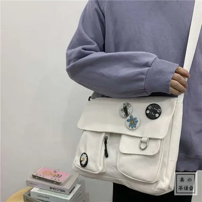 Cute Canvas Bag Wild Student Women Handbags Shoulder Bag Female Japanese Harajuku Diagonal Crossbody Bags for Girl Pouch Bolsas.