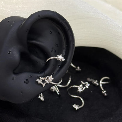 1PCS Star Surround Planet Spiral 316L Stainless Steel Ear Bone Nail for Women New Fashion Silver Color Earrings Accessories.
