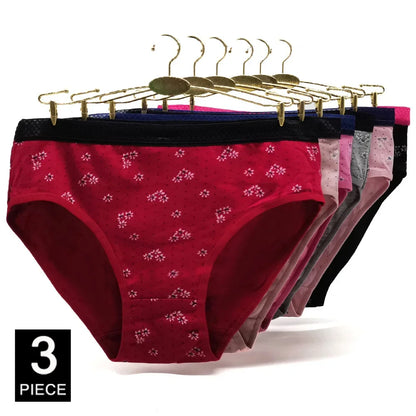 Women Briefs Cotton Panties Plus Size Underwear Woman Knickers Lady Lingerie Girl intimate Large 3 Pieces/lot.