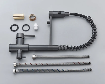 Black Filtered Kitchen Water Filter Kitchen Faucets Dual Spout Filter Faucet Mixer Water Purification Water Crane For Kitchen