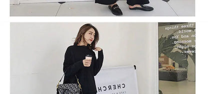 Loribindwood Gestrickte Pullover Breite Bein Hosen Anzug für Frauen Herbst/winter 2022, Neue Koreanische Lose Mode Zwei-stück Set