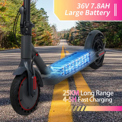ATSANT Adult Electric Scooter 350W Powerful Motor 36V 25KM Long Range 8.5Inch with Storage Box Smart App Foldable Escooter.