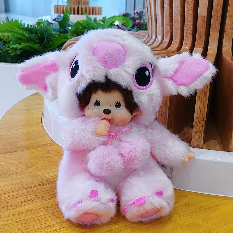 2023 New 20cm Kawaii Cartoon Animation Doll MONCHICHI Children's Birthday Gift Christmas Gift Wedding Supplies Doll.