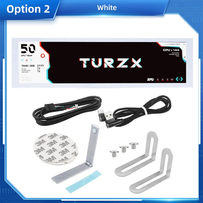 TURZX 8.8 Inch USB Secondary Screen Type-C Desktop Extended Display TF Card Play 1920*480 IPS LCD CPU RAM GPU Monitor NO AIDA64