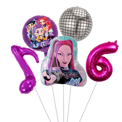1 Set Kpop Dämonenjäger Thema Ballon Mädchen Alles Gute zum Geburtstag Party Dekoration Kinder Baby Dusche Geschenke Lieferungen
