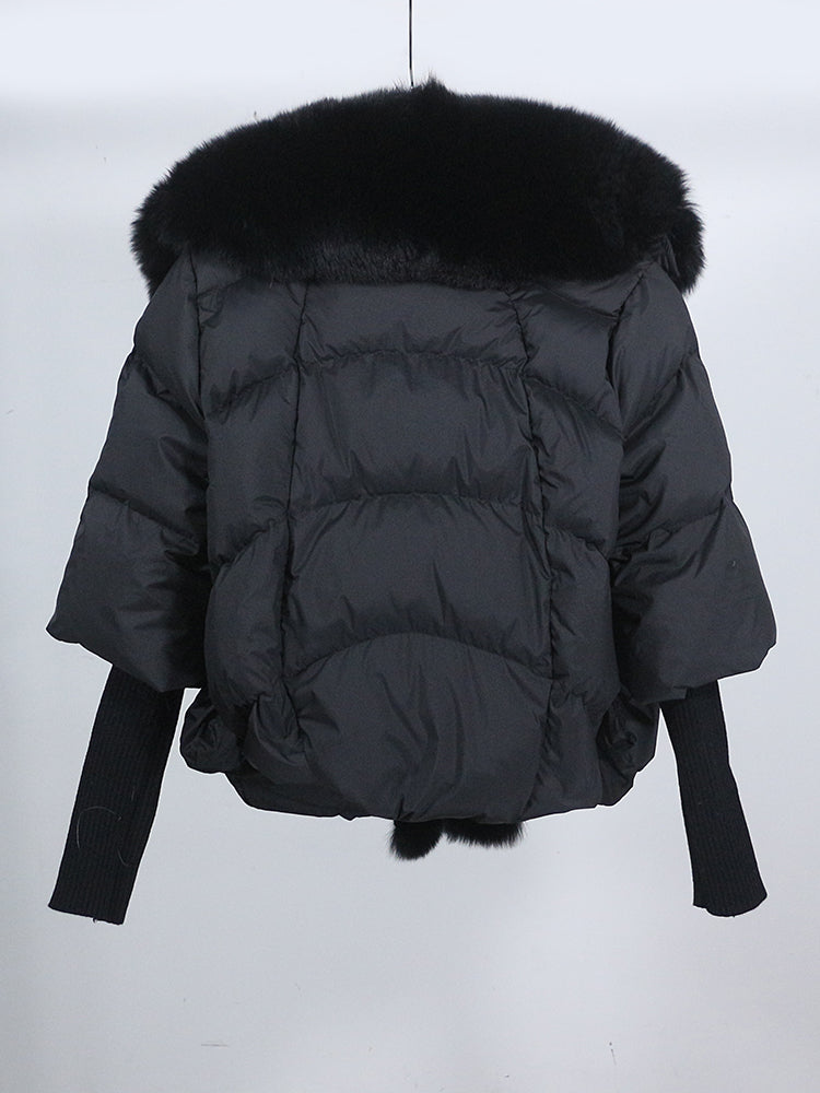 Lose Natürliche Echt Fox Pelz Kragen Mantel Dicke Neue Europäische Mode Weiße Ente Unten Jacke Winter Frauen Warme Luxus Oberbekleidung