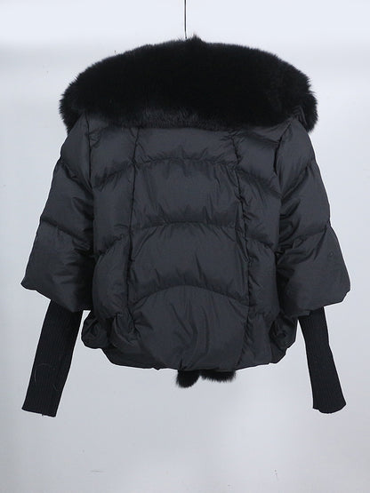 Lose Natürliche Echt Fox Pelz Kragen Mantel Dicke Neue Europäische Mode Weiße Ente Unten Jacke Winter Frauen Warme Luxus Oberbekleidung