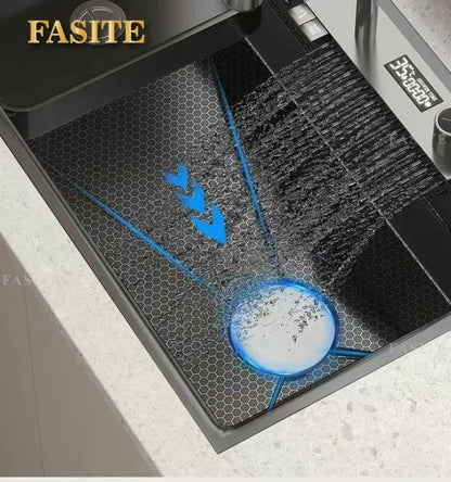 Whale Flying Rain Ultra Thick Kitchen Honeycomb Sink Stainless Steel Single Slot