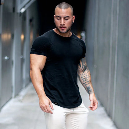 New Fashion Men's Summer Casual Comfortable Tight-Fitting T-Shirt Sports Gym Sportswear Quick-Drying Breathable T Shirt M-3XL