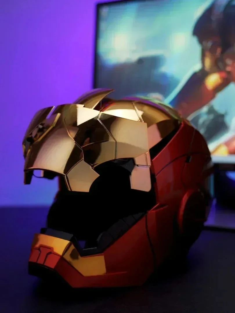 Iron Man MK5 Helmet MK5 1:1 Voice Control Avengers War Machine Cosplay with LED Light Electronic Close ironman Helmet Kids Gift.