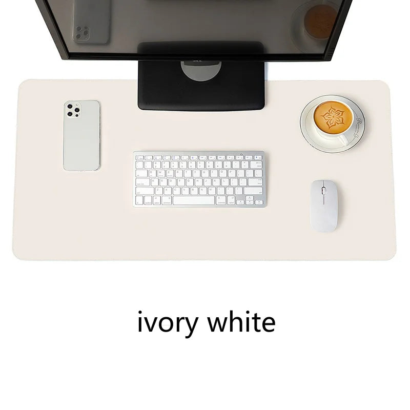 Portable Mouse pad large Gaming Waterproof Non-slip PU Leather Suede Desk Mat Computer Keyboard desk pad Mats white mousepad.