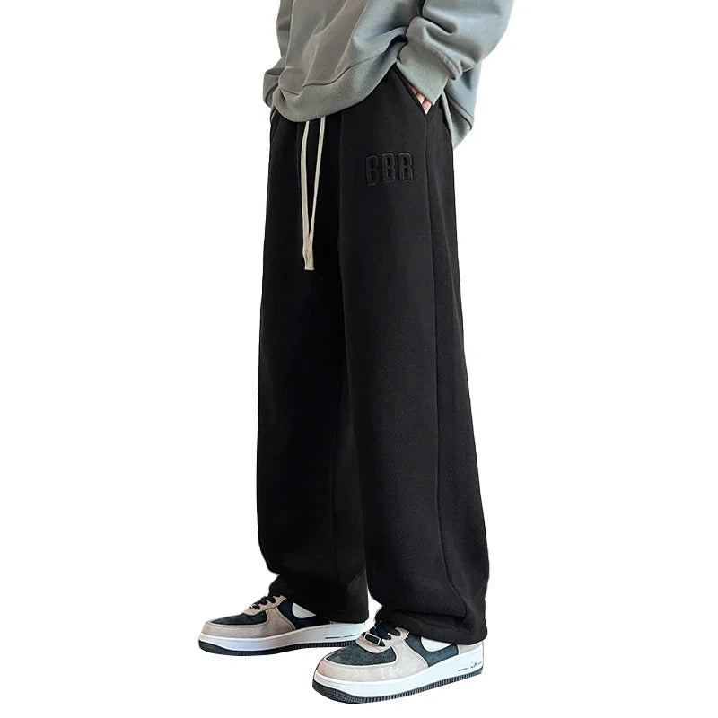M-7XL Large Size Men's Down Pants Winter 2024 New Thick Lamb Down Casual Low-waist Cotton Pants Oversized Warm Straight Joggers.