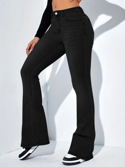 Women's jeans high waist stretch comfortable flared pants Denim pants.