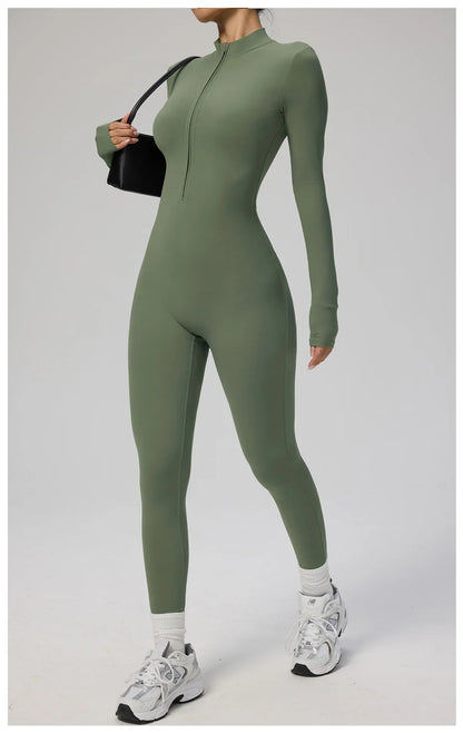 Tianyi High-Intensity Fitness Long-Sleeve Yoga Bodysuit Sensation Tight-Fitting Sportswear for Women Made in China.