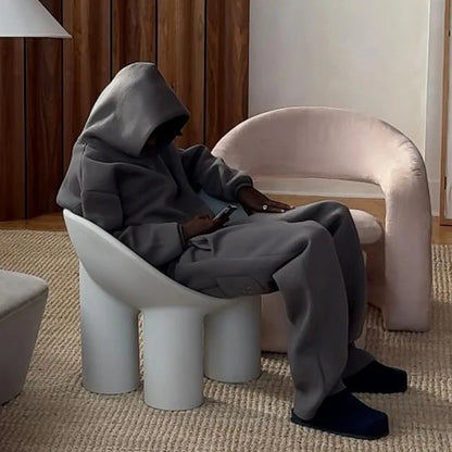 Men Cotton Vintage Tracksuit 2pcs Set Hoodies Straight Pants Casual Loose Hip Hop Sports Hooded Pullover Trousers Y2k Streetwear