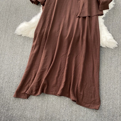 Muslim Women Shirt Dress Two Piece Set Solid Modest Suits Ramadan Musulman Ensemble Morocco Dubai Abayas Islam Outfits Jalabiya