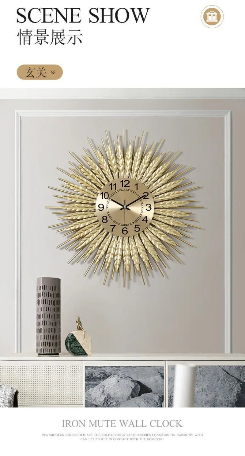 Weizen ohren uhren, Wohnzimmer wanduhren, die Ernte Wohlstand Gesundheit Glück Einheit Freundschaft Vitalität Hoffnung symbolisieren