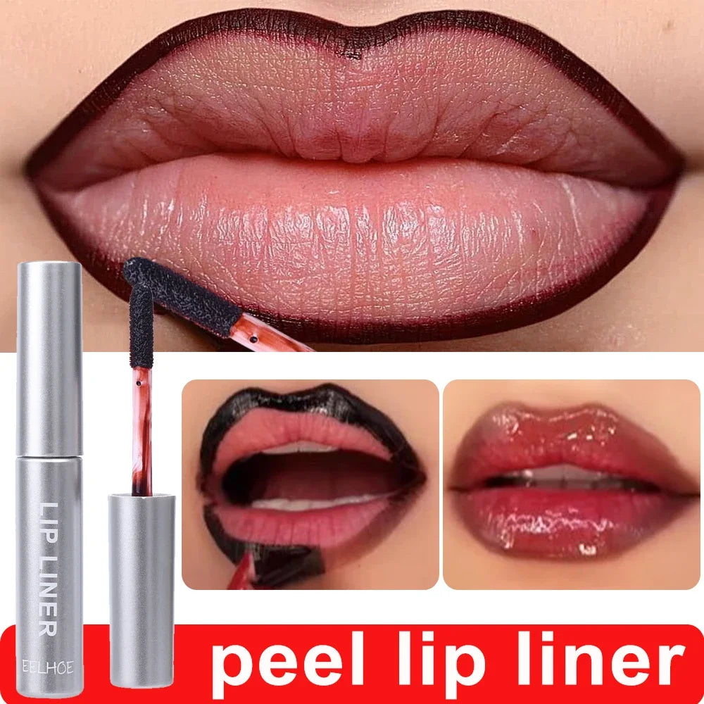Waterproof Lip Liner Peel Off Tattoo Lipgloss Waterproof Long Lasting Matte Lip Tint Brown Contour Tear-off Lips Stain Cosmetic.
