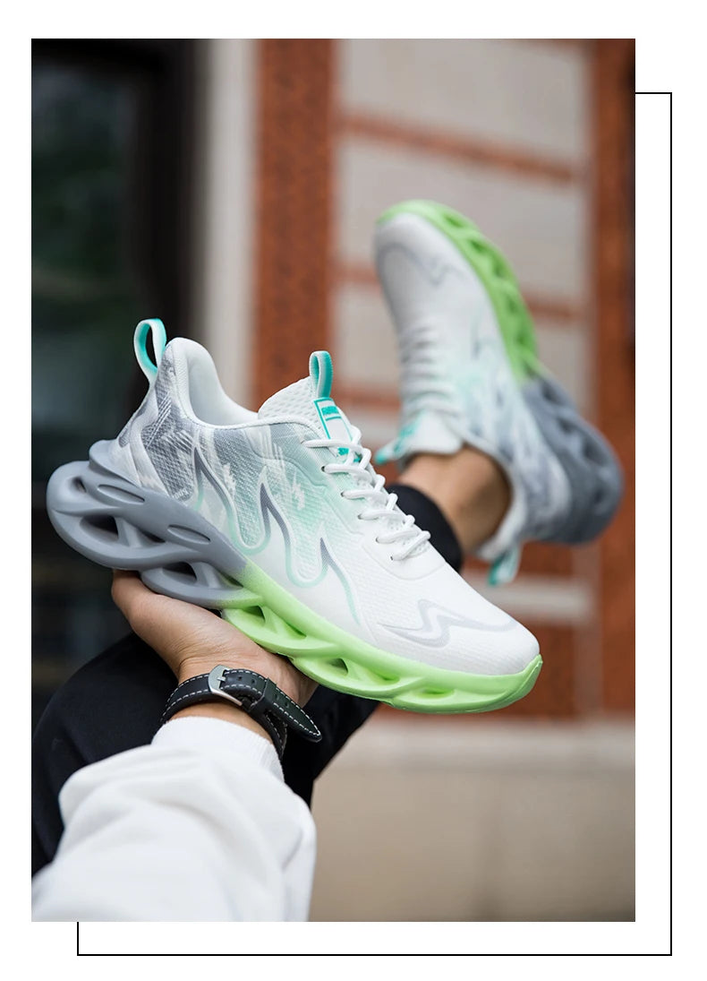 Men Running Shoes Mesh Breathable Flat Cushioning Soft Comfortable Sneakers Outdoor Gym Trendy Casual Jogging Shoes for Men.