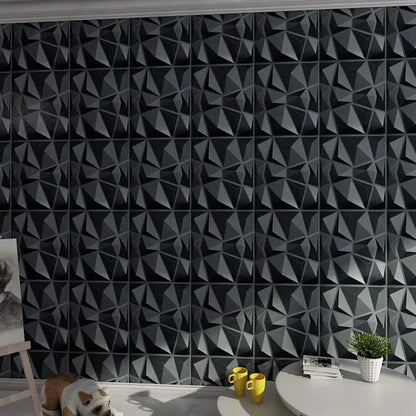 12pcs 30x30cm Super 3D Art Wall Panel PVC tile Waterproof Esports game 3D Wall Sticker Decor Tiles Diamond Design DIY Home Decor